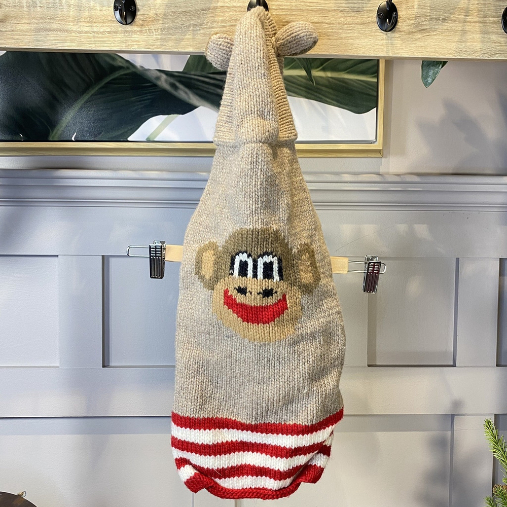 Chilly Dog Monkey Sweater Organic Wool Medium Holiday Christmas
